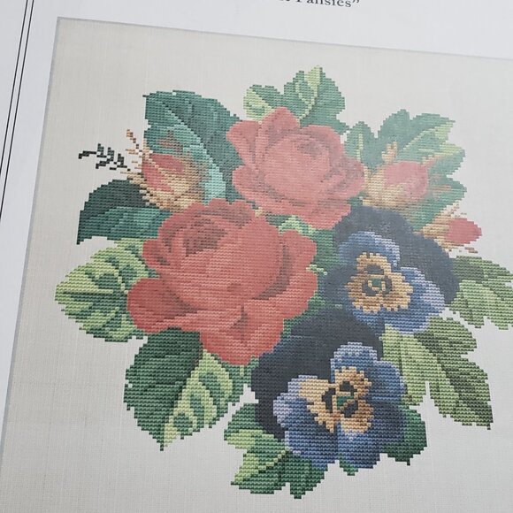Rose and Pansies Counted Cross Stitch Chart by Ellen Maurer-Stroh 1998 - Picture 2 of 5